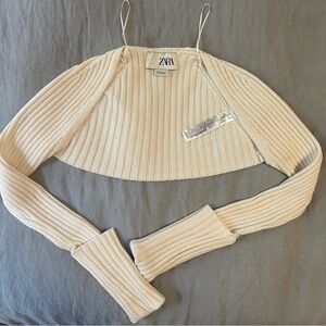 Kaia Gerber by Zara bolero knit top